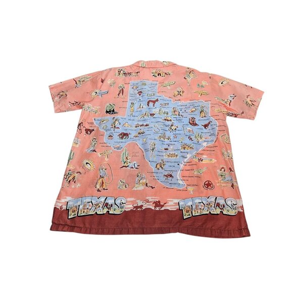 Vintage Nick & Nora Texas Map Cowgirl Pajama Top Shirt Short Sleeve RARE HTF - Picture 9 of 11